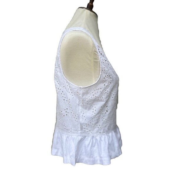 Rhythm Women's White Cotton Jungle Floral Eyelet Sleeveless Tank Top - Picture 16 of 16